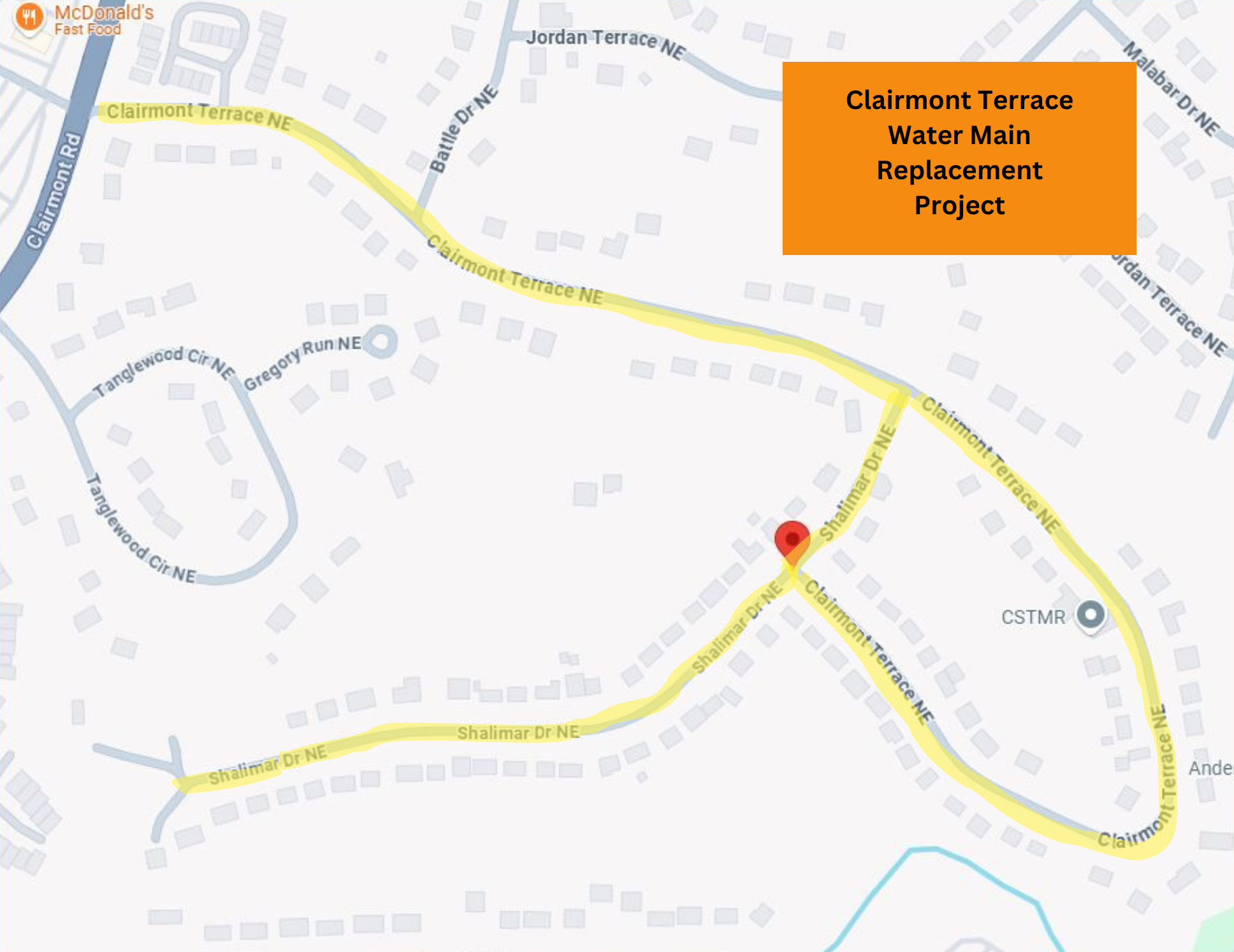 Map of Clairmont Terrace Project