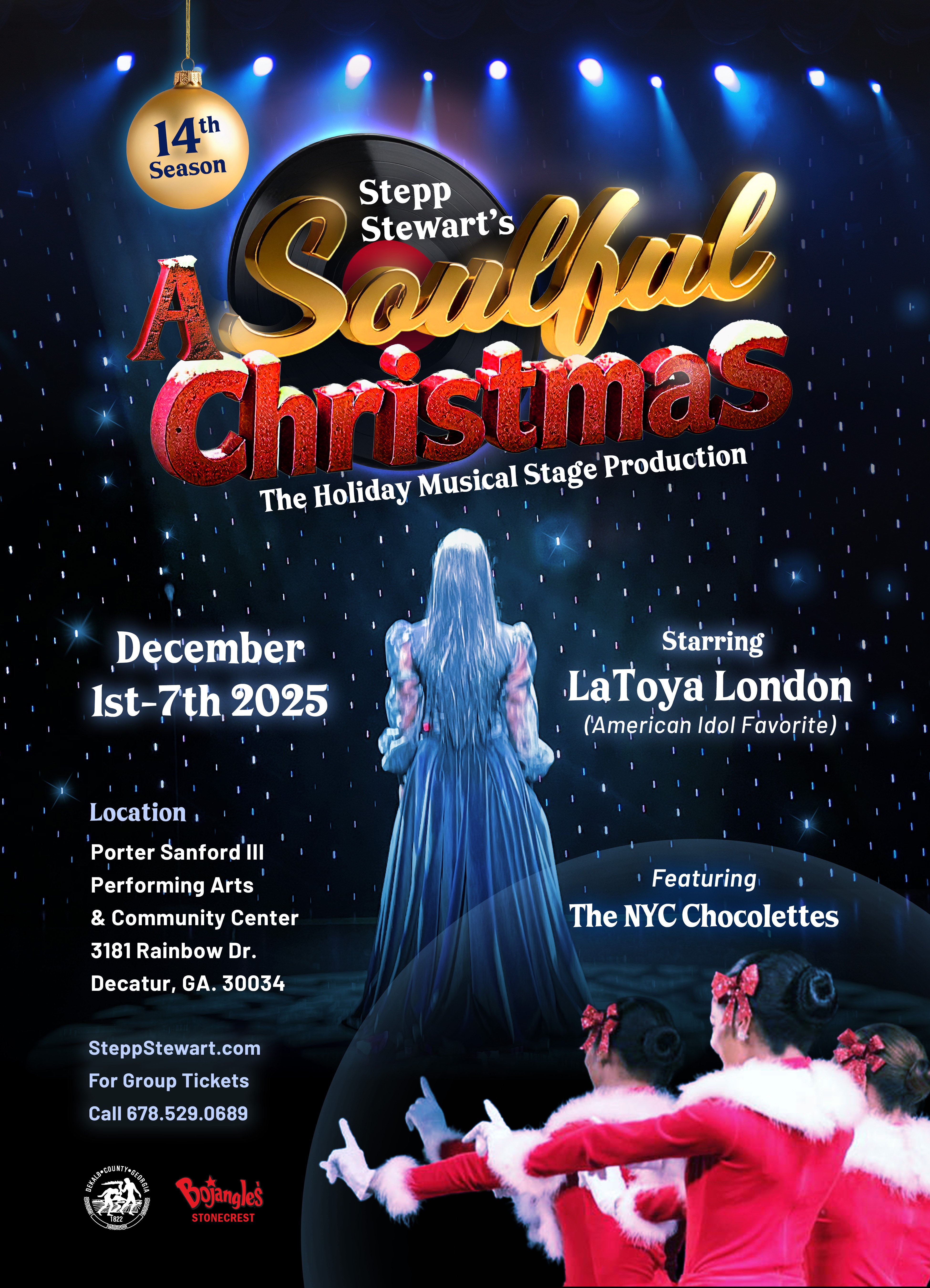 A souful Christmas Holiday Stage Production Flyer