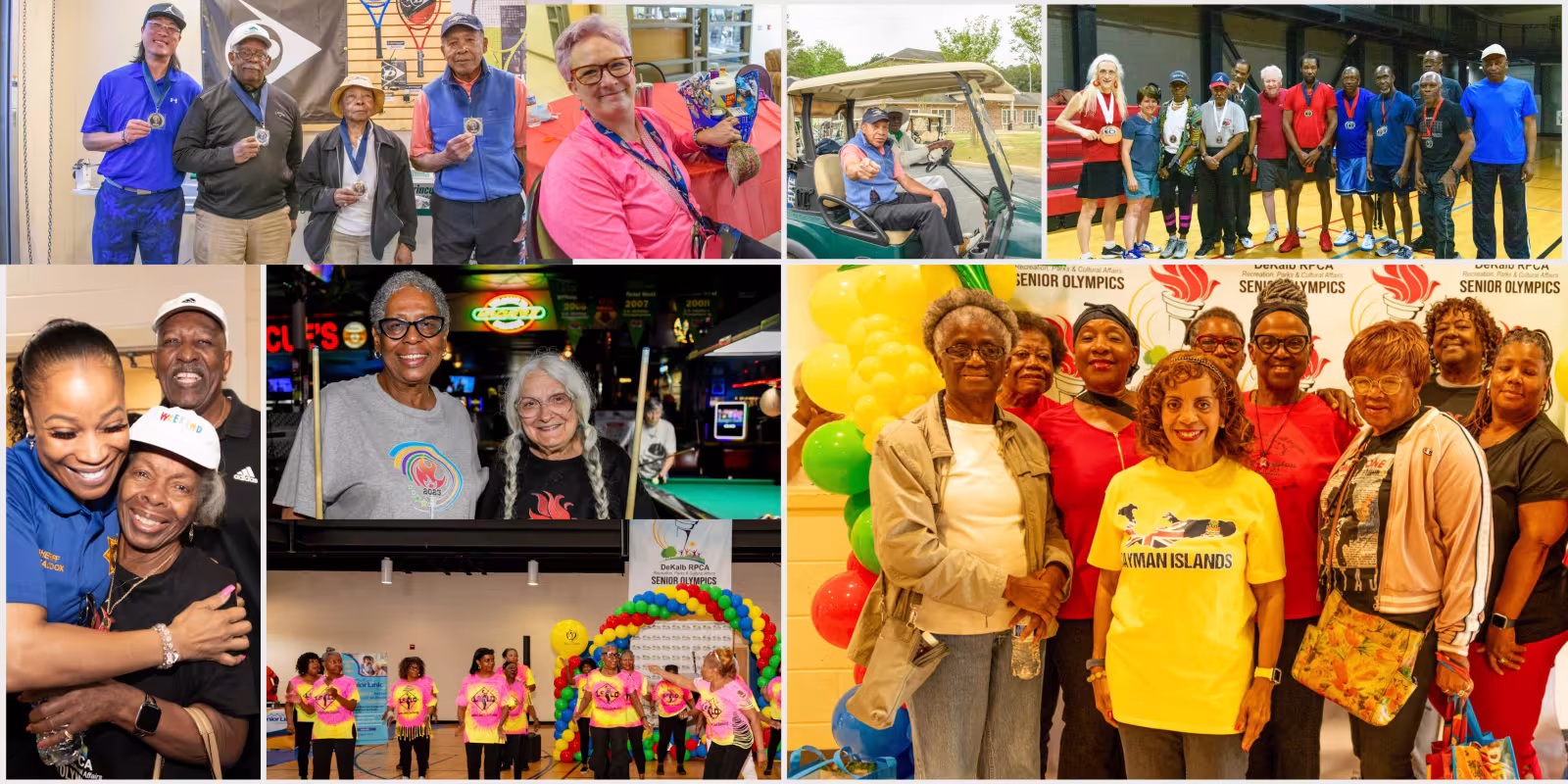 Image collage of DeKalb County seniors enjoying priceless fellowship and celebrating their achievements.