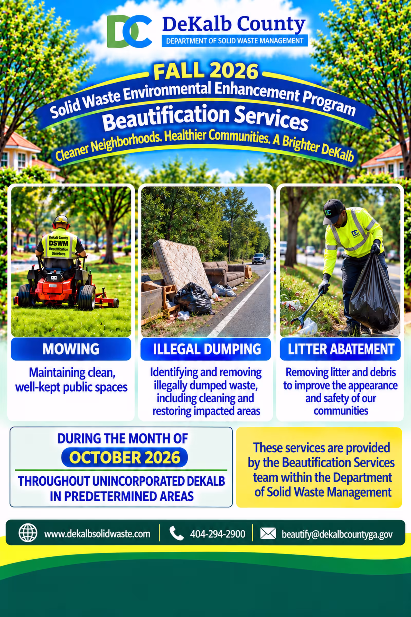 DeKalb County Solid Waste Management's Beautification Services flyer 