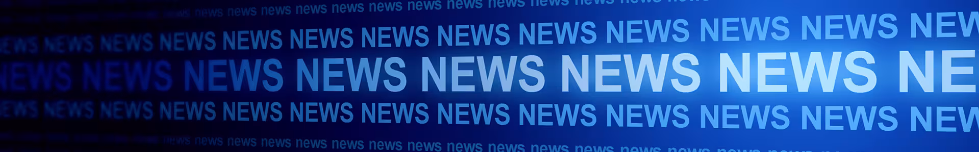 Light blue lettering with the repeated word "News" in translucent blue.
